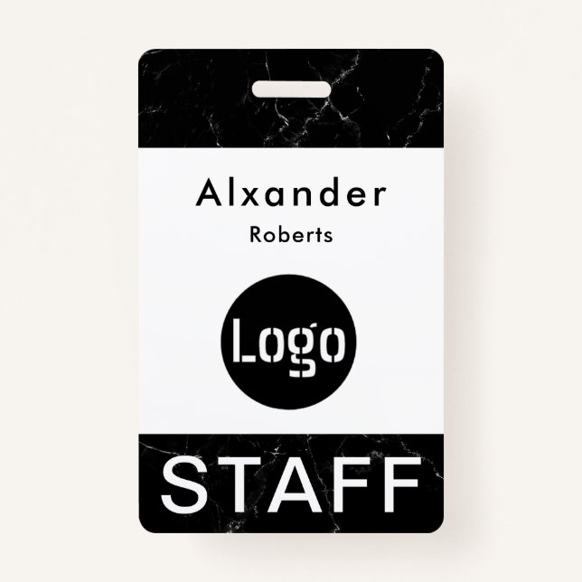 Staff Name Badge Custom Logo (Front)