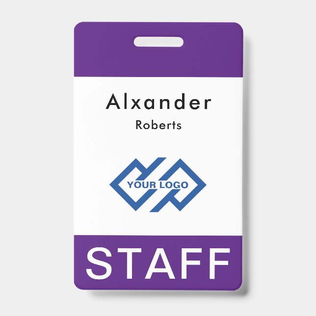 Staff Name Badge Custom Logo (Front)