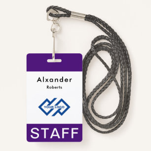 Staff Name Badge Custom Logo
