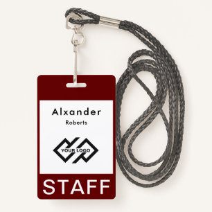 Staff Name Badge Custom Logo ID Badge