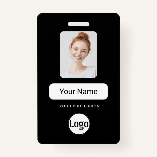 Staff Name Badge Custom Logo ID Badge (Front)
