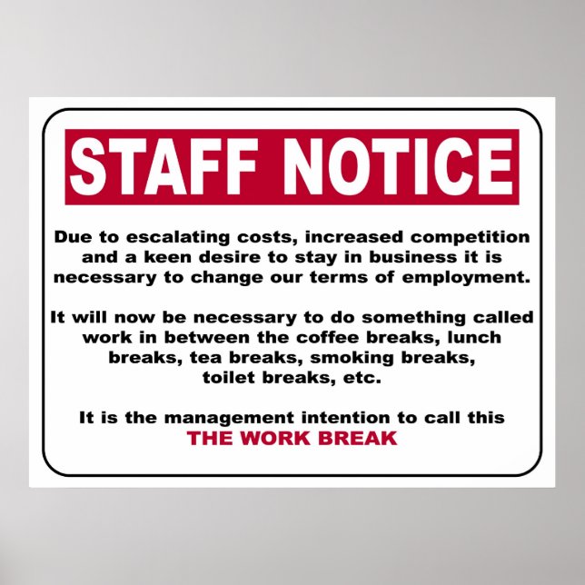Staff Notice Poster (Front)