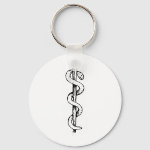 Staff of Asclepius Keychain