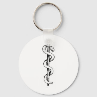Staff of Asclepius Keychain