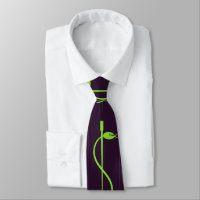 Staff of Asclepius Tie: Green Serpent Lives -black