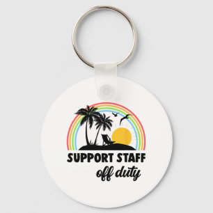 Staff Off Duty Rainbow End Of School Year Keychain