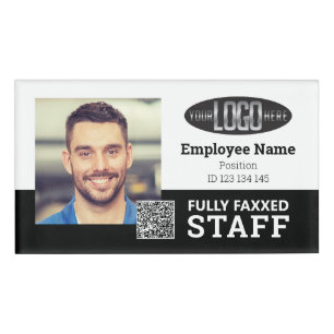 Staff Photo ID Vaccination QR Code Badge