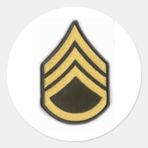 STAFF SERGEANT E-6 CLASSIC ROUND STICKER
