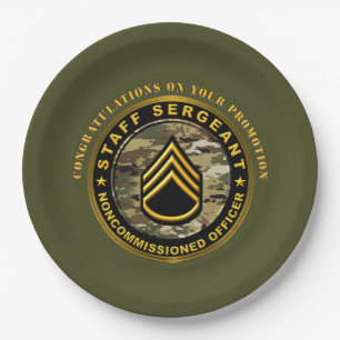 Staff Sergeant Promotion Paper Plate