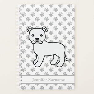 Staffie anglais blanc Chien de dessin animé mignon