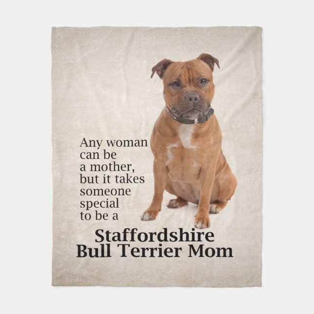 Staffie Mom Fleece Blanket (Front)