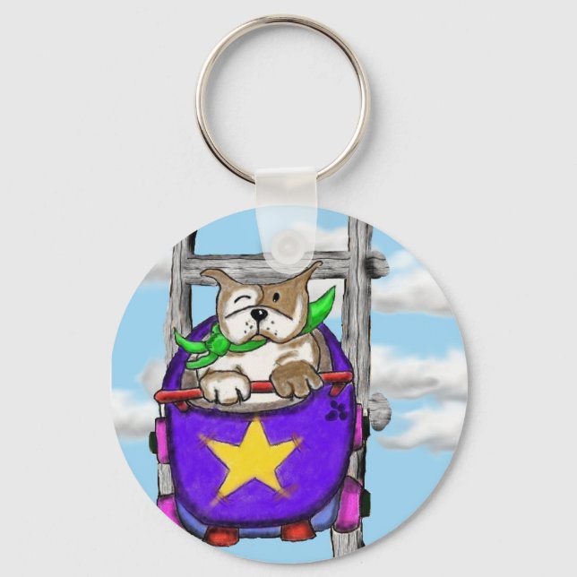 Staffie Smiles - ROLLERCOASTER - key ring (Front)