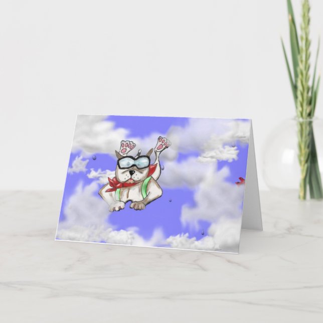 STAFFIE SMILES - sky diver - greetings card (Front)