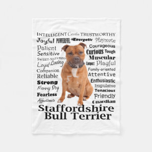 Staffie Traits T Shirt Fleece Blanket
