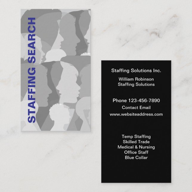 Staffing And Human Resources Theme Business Card (Front/Back)
