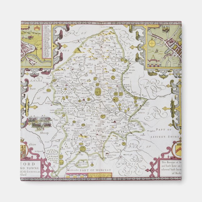 Stafford County and Town, engraved by Jodocus Magnet (Front)