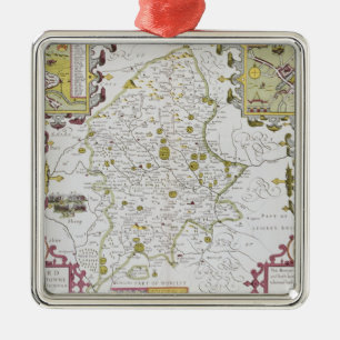 Stafford County and Town, engraved by Jodocus Metal Ornament