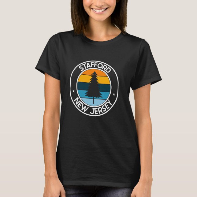 Stafford New Jersey NJ USA City Pride Retro Sunset T-Shirt (Front)