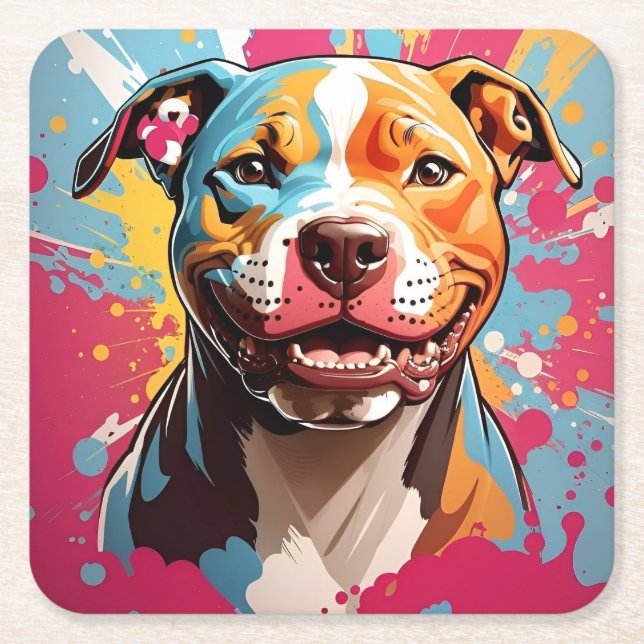 Staffordshire Birthday Square Paper Coaster (Front)