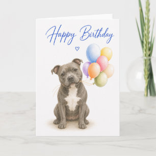 Staffordshire Bull Birthday Card