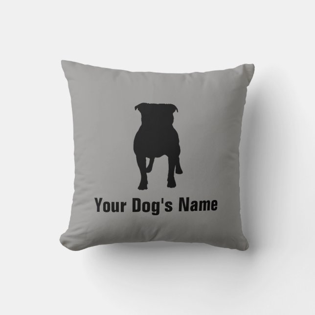 Staffordshire Bull Terrier スタッフォードシャー・ブル・テリア Throw Pillow (Front)