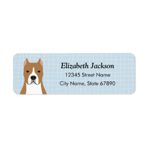 Staffordshire Bull Terrier Adresse de retour Étiqu
