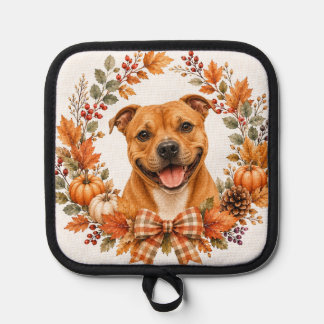 Staffordshire Bull Terrier Autumn Pot Holder