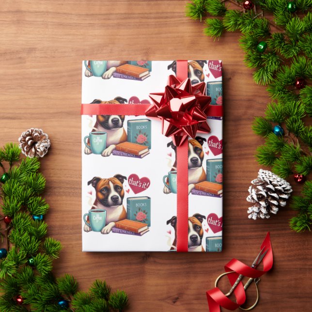 Staffordshire Bull Terrier Book Lover paper  (Holiday Gift)