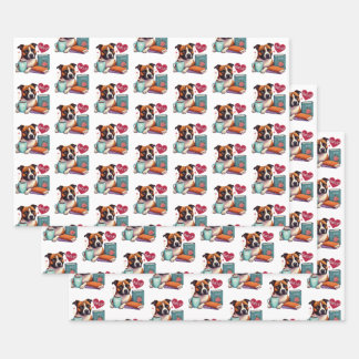 Staffordshire Bull Terrier Books Wrapping Paper