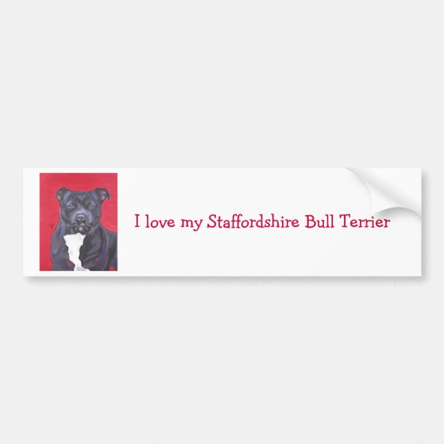 Staffordshire Bull Terrier bumper sticker (Front)