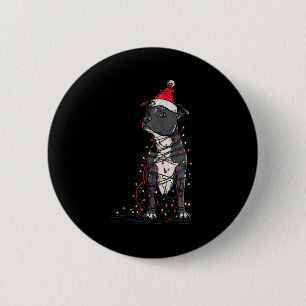Staffordshire Bull Terrier Christmas Graphics Dog  2 Inch Round Button
