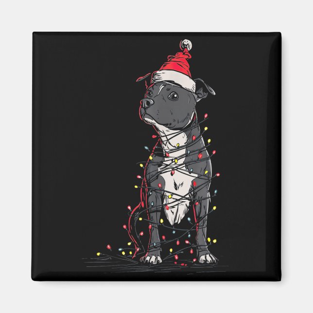 Staffordshire Bull Terrier Christmas Graphics Dog  Magnet (Front)