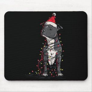 Staffordshire Bull Terrier Christmas Graphics Dog  Mouse Pad
