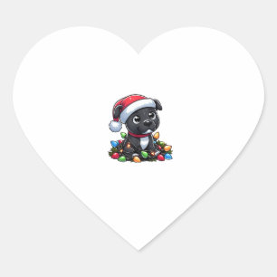 Staffordshire Bull Terrier Christmas Lights Dog Fu Heart Sticker