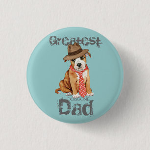 Staffordshire Bull Terrier Dad 1 Inch Round Button