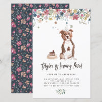 Staffordshire Bull Terrier Dog Birthday Invitation