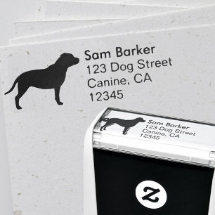 Staffordshire Bull Terrier Dog Return Address Self-inking Stamp