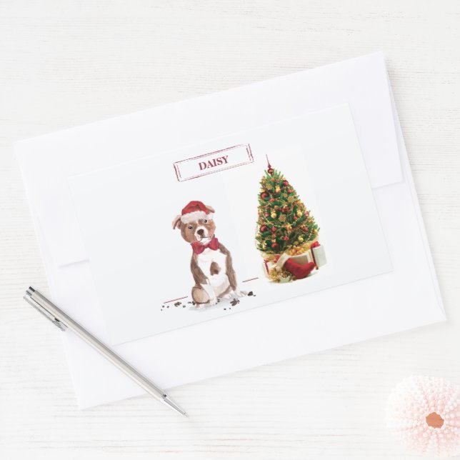 Staffordshire Bull Terrier Funny Christmas Dog Sticker (Envelope)