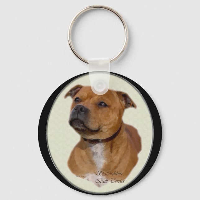 Staffordshire Bull Terrier Gifts Keychain (Front)