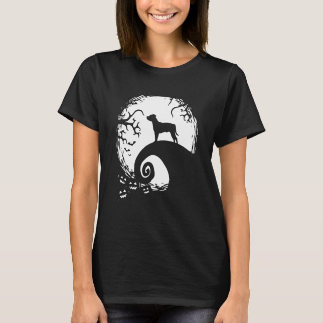 Staffordshire Bull Terrier Halloween Under The Moo T-Shirt (Front)