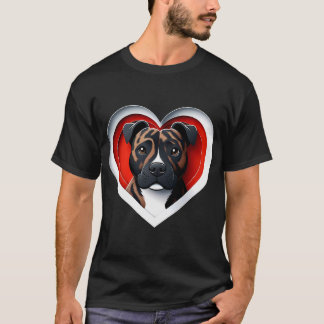 Staffordshire Bull Terrier Heart Cute Staffy Puppy T-Shirt