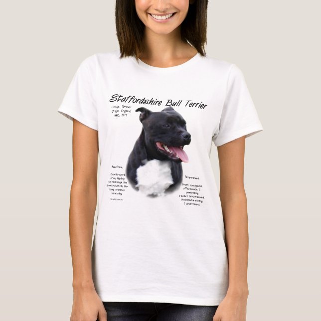 Staffordshire Bull Terrier History Design T-Shirt (Front)