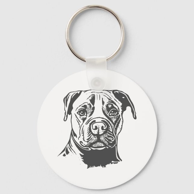 Staffordshire Bull Terrier Keychain (Front)