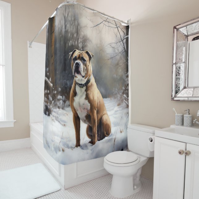 Staffordshire Bull Terrier Let It Snow Christmas (In Situ)