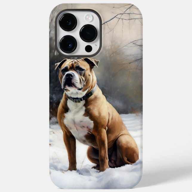 Staffordshire Bull Terrier Let It Snow Christmas Case-Mate iPhone Case (Back)