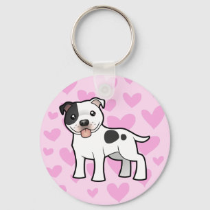 Staffordshire Bull Terrier Love Keychain