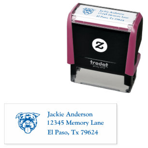 STAFFORDSHIRE BULL TERRIER   Name & Return Address Self-inking Stamp