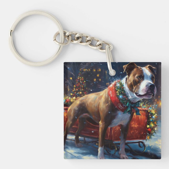 Staffordshire Bull Terrier Noël Festive (Devant)
