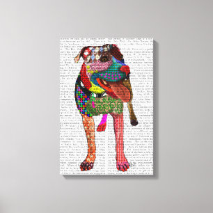 Staffordshire Bull Terrier - Patchwork Canvas Print