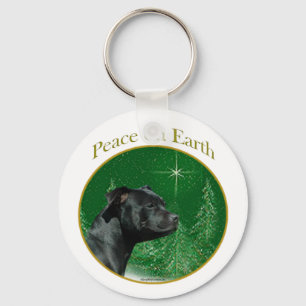 Staffordshire Bull Terrier Peace Keychain